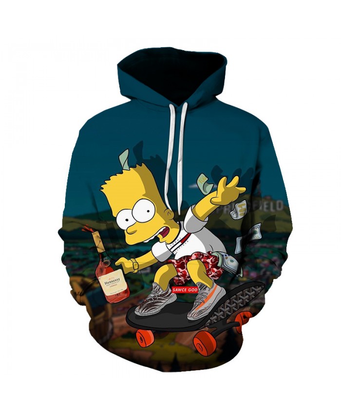 The Simpsons 3D Print Funny Harajuku Coat Hoodies Sweatshirts Clothes Men's Streetwear Hip Hop Tracksuit W