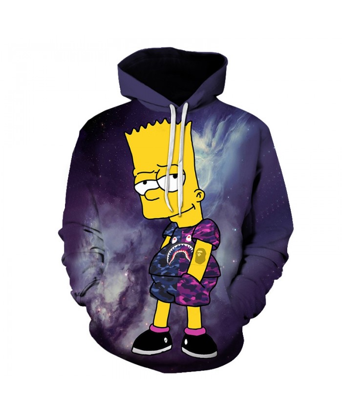 The Simpsons 3D Print Funny Harajuku Coat Hoodies Sweatshirts Clothes Men's Streetwear Hip Hop Tracksuit Y