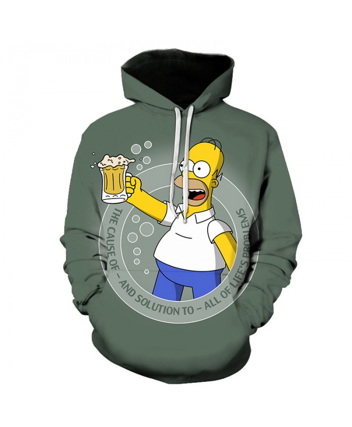 The Simpsons Hoodie 3D Print Sweatshirt Hoodies Children Wear Hip Hop Sweatshirt For Clothes G
