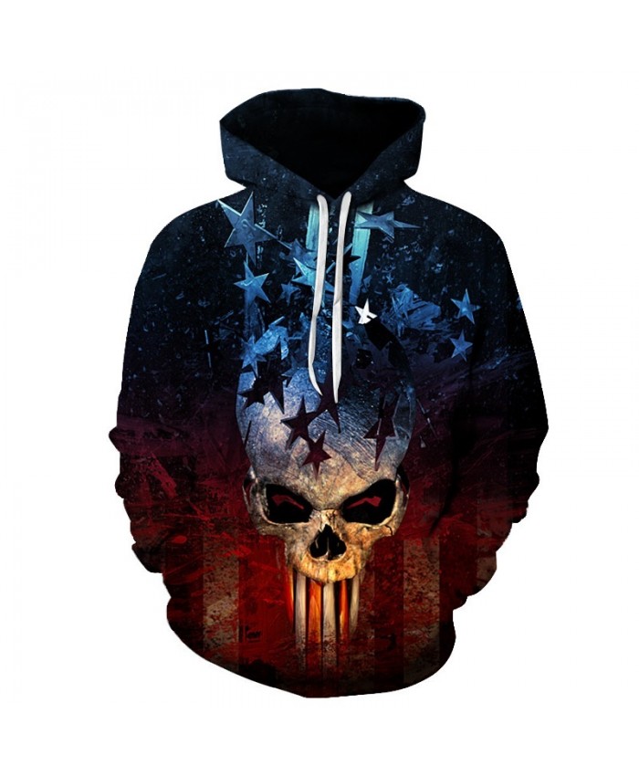 The new 3D printed fashion men's and women's hoodies for Halloween are the best gift for skeleton heads for male and female frie