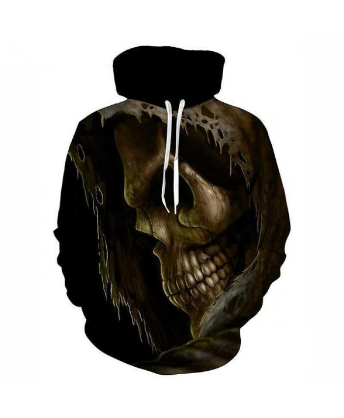 The new 3D printed fashion men's and women's hoodies for Halloween are the best gift for skeleton heads for male and female frie A