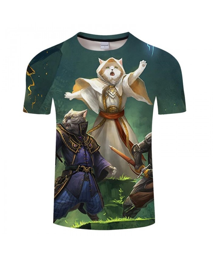 Three Headed Cats 3D Printed Men tshirt Crossfit Shirt Casual Summer Short Sleeve Men Brand T Shirt Men Round Neck