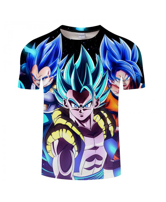 Three People Attack Cartoon Goku Dragon Ball 3D Print Men tshirt Anime Casual Short Sleeve Male O-neck Drop Ship