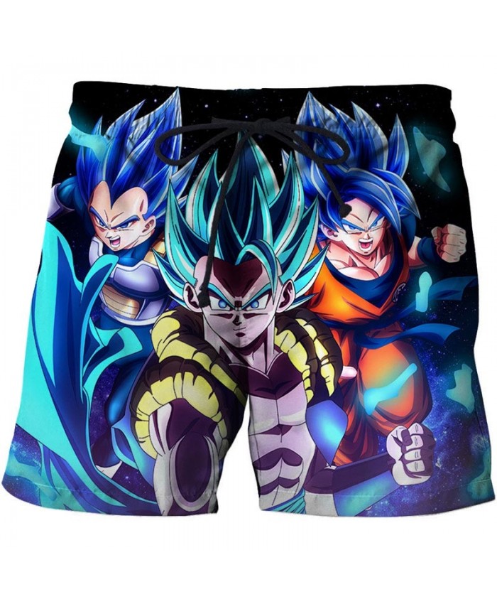 Three People Attack Dragon Ball Men Anime 3D Stone Printed Beach Shorts Male Quick Drying Casual Summer Board Shorts