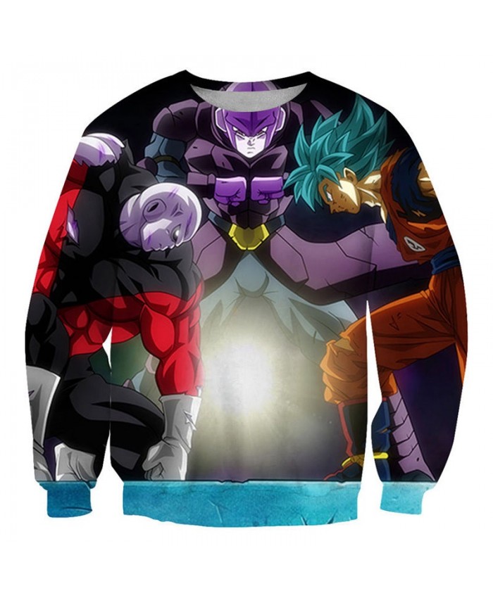 Three People Confrontation Dragon Ball 3D Mens No Cap Pullover Sweatshirt Pullover Casual Men Streetwear Sweatshirt