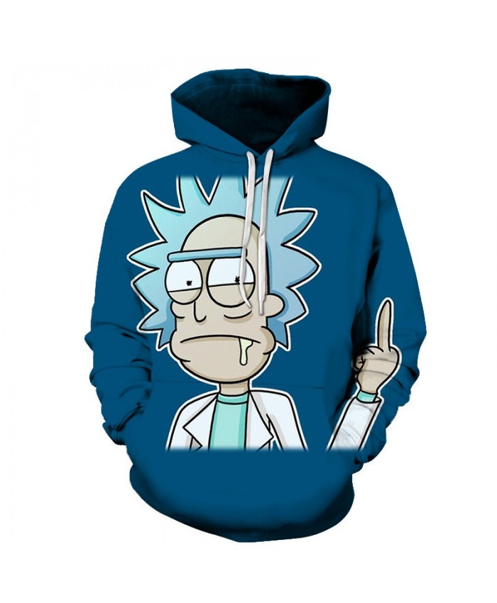 Thumb Up Rick And Morty 3D Printed Men Pullover Sweatshirt Mens Custom Pullover Hoodie Streetwear Sweatshirt Casual