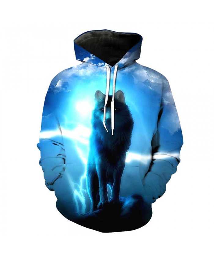 Time Travel Wolf Fashion Hooded Sweatshirt Men Women Casual Pullover Sportswear