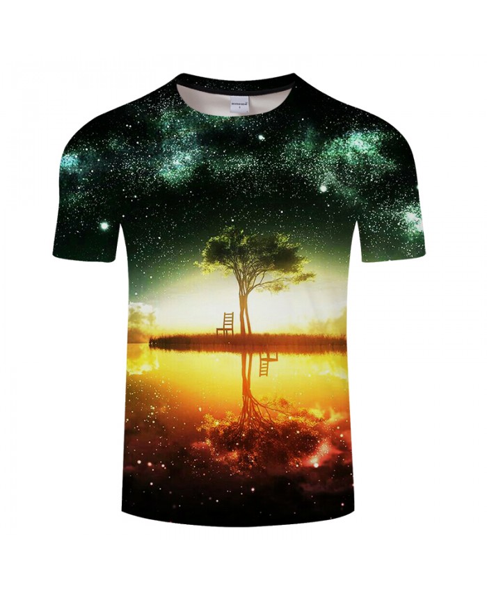 Tree Inverted reflection in water 3D t shirt for Men and Women 2019 Summer Short Sleeve t-shirts Plus Size Drop Ship