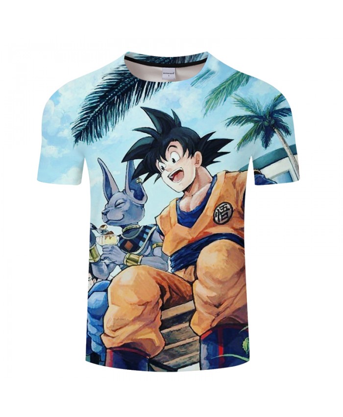Tropical style Goku 3D Print T shirt Men Summer Anime ShortSleeve Top&Tee Tshirt DragonBall Boy Streetwear Drop Ship