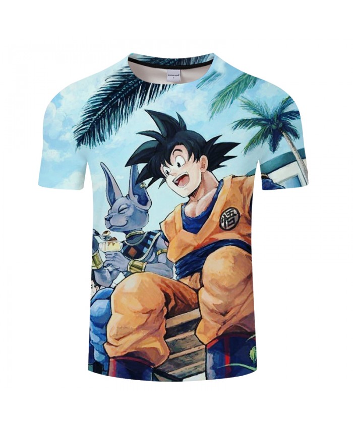 Tropical Style Goku 3d Print T Shirt Men Summer Anime Shortsleeve Top Tee Tshirt Dragonball Boy Streetwear Drop Ship At 3dcoolshop Com - goku t shirts roblox coolmine community school