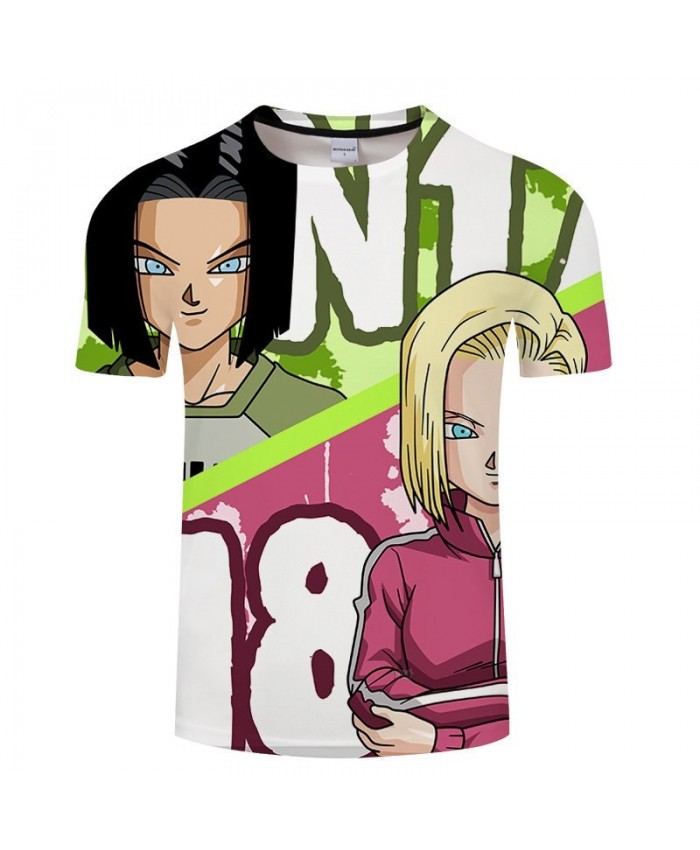 Two Beautiful Girls Cartoon Goku Dragon Ball 3D Print Men tshirt Anime Casual Short Sleeve Male O-neck Drop Ship