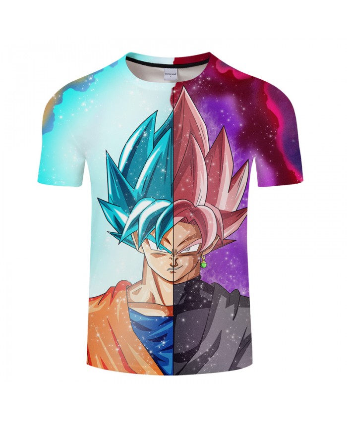 Two color Print Goku 3D Print T shirt Men Summer Anime ShortSleeve Top&Tee Tshirt DragonBall Boy Personal Drop Ship