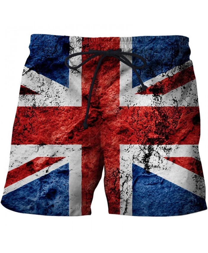 UK Flag Men 3D Print Beach Shorts Summer Male Quick Dry Breathable Watersport UK Flag Casual Summer Board Shorts