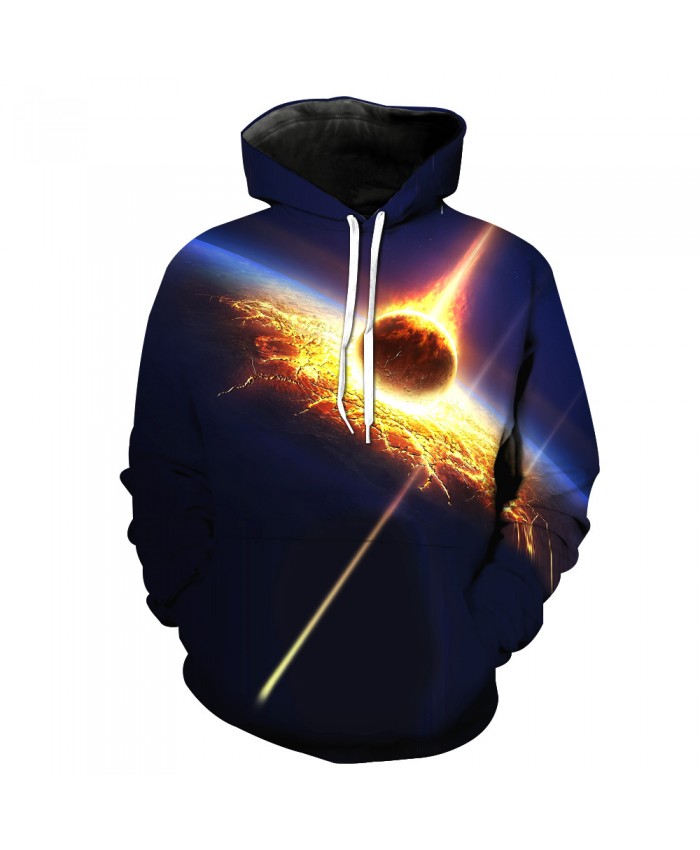 Universe Galaxy Starry sky Earth 3D Print Fashion Hooded Sweatshirt Men and Women Sportswear
