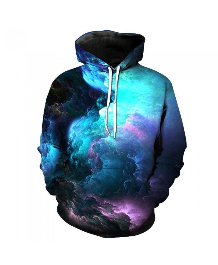 Universe Galaxy Starry sky Earth 3D Print Fashion Hooded Sweatshirt Men and Women Sportswear B