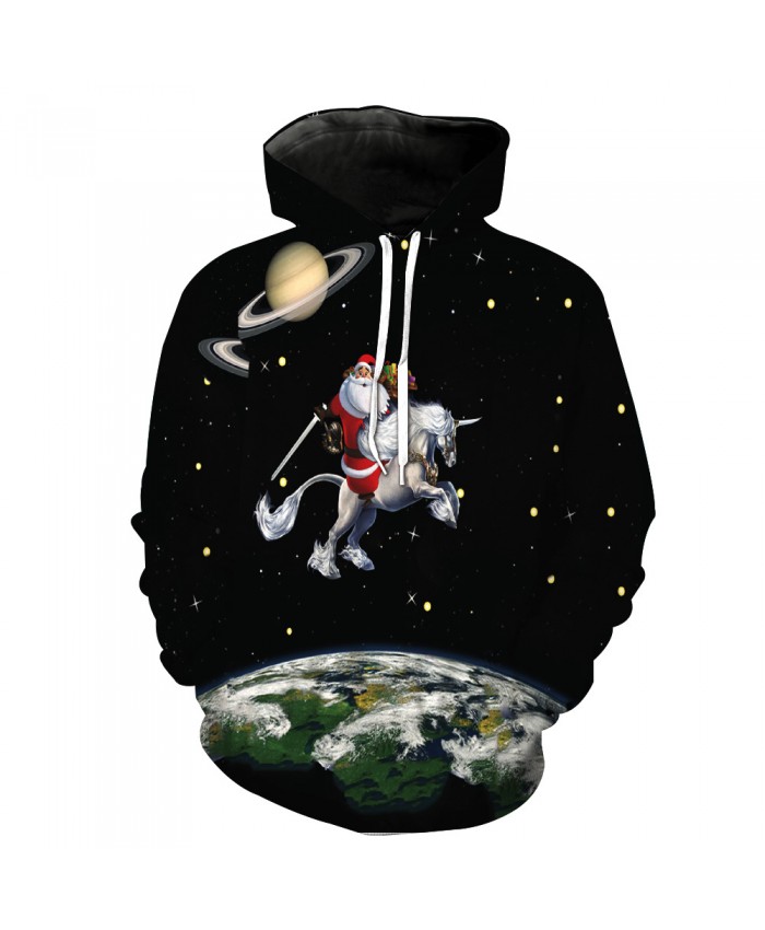 Universe Galaxy Starry sky Earth 3D Print Fashion Hooded Sweatshirt Men and Women Sportswear L