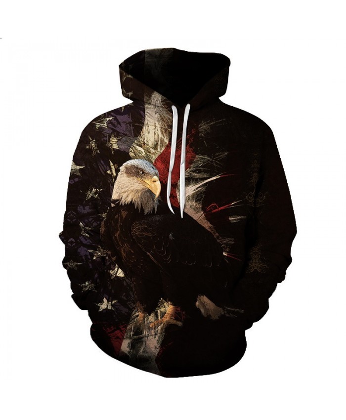 Vintage Made American Flag Eagle Hooded Sweatshirt Casual Hoodie Autumn Tracksuit Pullover Hooded Sweatshirt