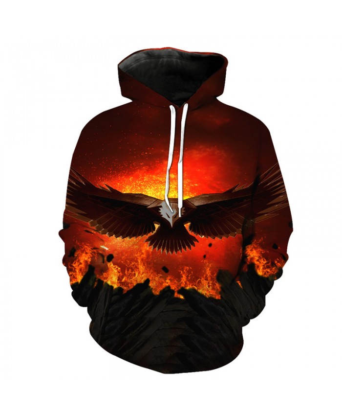 Volcanic Jet Flying Eagle Cool Hoodie Fall Fashion Pullover Casual Hoodie Autumn Tracksuit Pullover Hooded Sweatshirt
