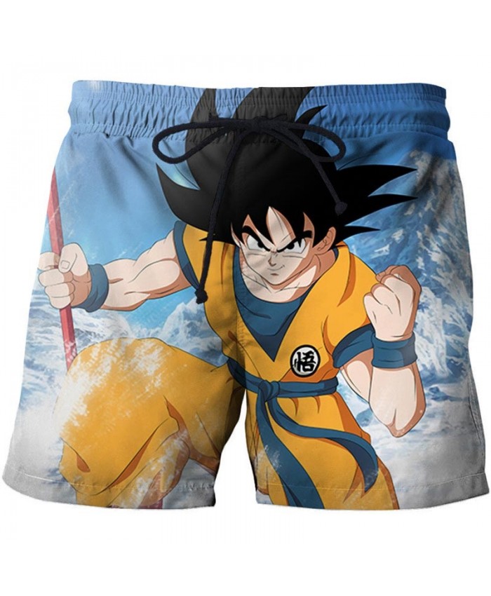 Waves Rise Dragon Ball Men Anime 3D Stone Printed Beach Shorts Casual Summer 2021 New Male Quick Dry Board Shorts