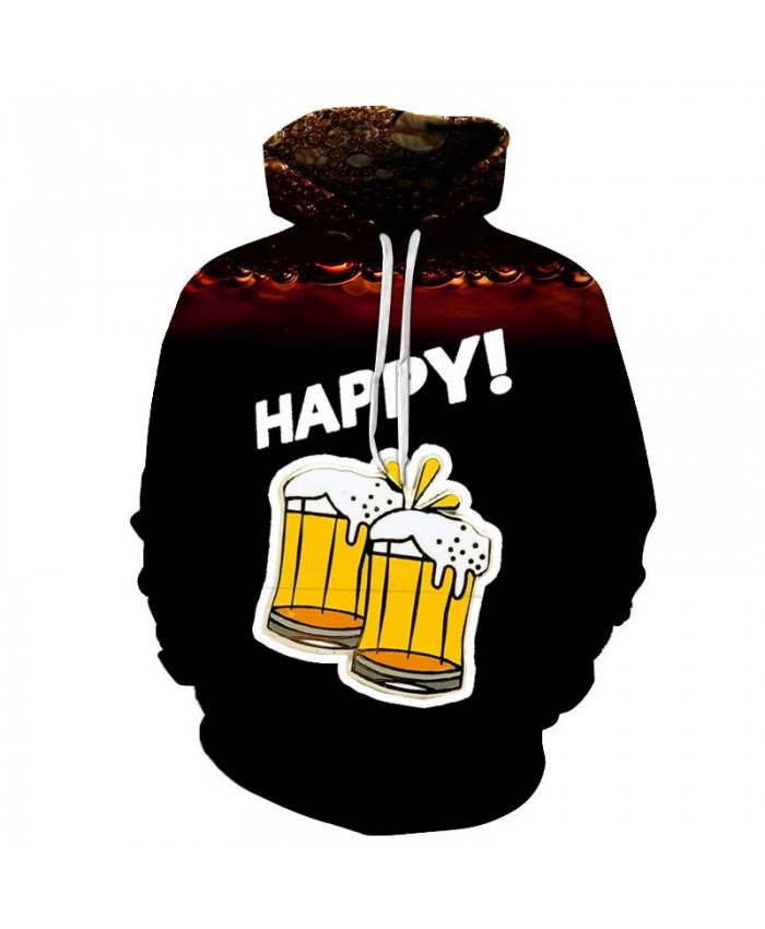 White Foam Beer 3D Print Men Pullover Sweatshirt Pullover Hoodie Casual Fashion Men Hoodie Streetwear Sweatshirt