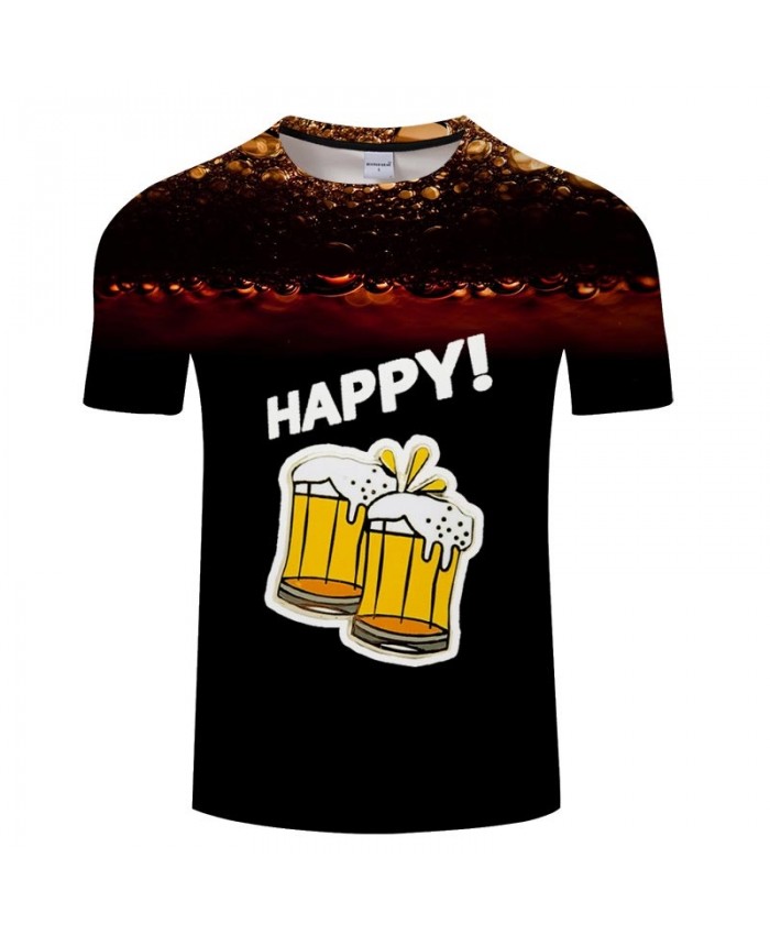 White Foam Beer 3D Print Men tshirt Crossfit Shirt Casual Summer Short Sleeve Male tshirt Brand Men Round Neck Loose