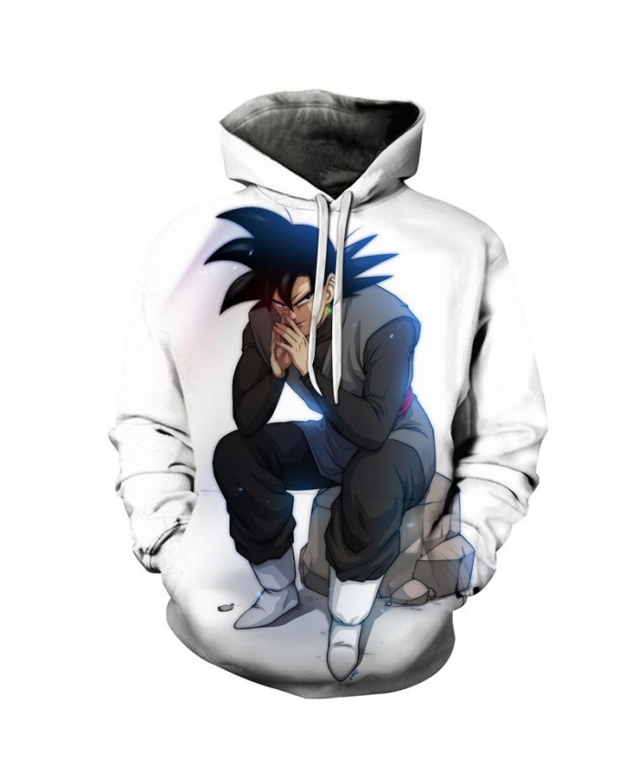 White Goku 3D Print Hoodie Unisex Tracksuit Men Women Sweatshirts Streetwear Pullover Dragon Ball Top DropShip