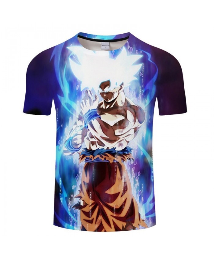 White Hair Cartoon Goku Dragon Ball 3D Print Men tshirt Anime 2021 Summer Casual Short Sleeve Male O-neck Drop Ship