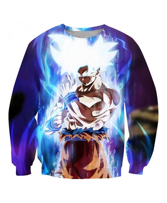 White Hair Dragon Ball 3D Printed Mens Pullover Sweatshirt No Cap Pullover Men Streetwear Sweatshirt Casual Clothes