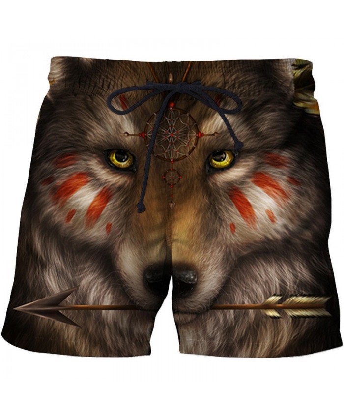 With An Arrow In His Mouth 3D Print By Khalia Artist Men Beach Short Cool Men Stone Print Beach Shorts Summer Male