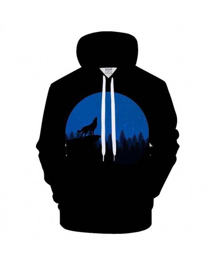 Wolf 3D Hoodies Men Print Hoody Casual Tracksuit Groot Sweatshirt Brand Coat Pullover Male Streatwear Moon DropShip