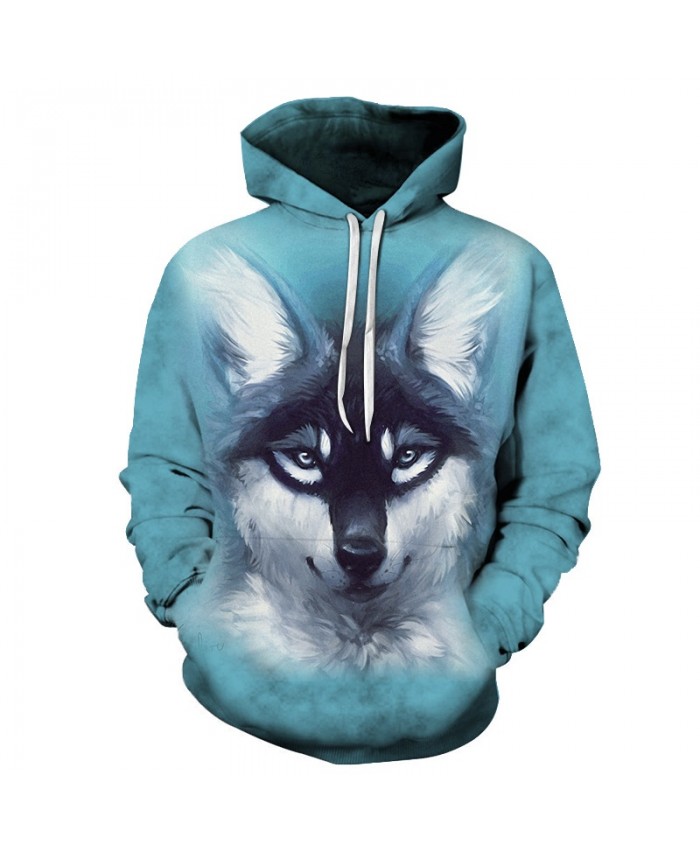 Wolf Dog Sweatshirts Men Hoodies Anime Tracksuit 3D Printing Pullover Autumn Hoody Hooded Coat Streetwear Drop Ship