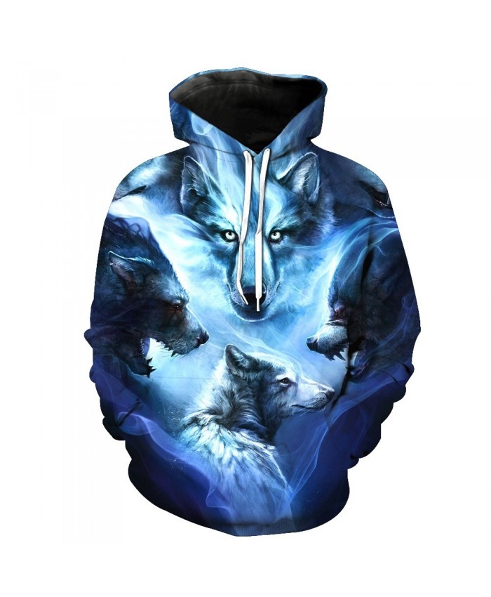 Wolf Hoodies 3D Men Women Sweatshirts Fashion Autumn Tracksuits Harajuku Outwear Casual Animal Male Jacket Pullover
