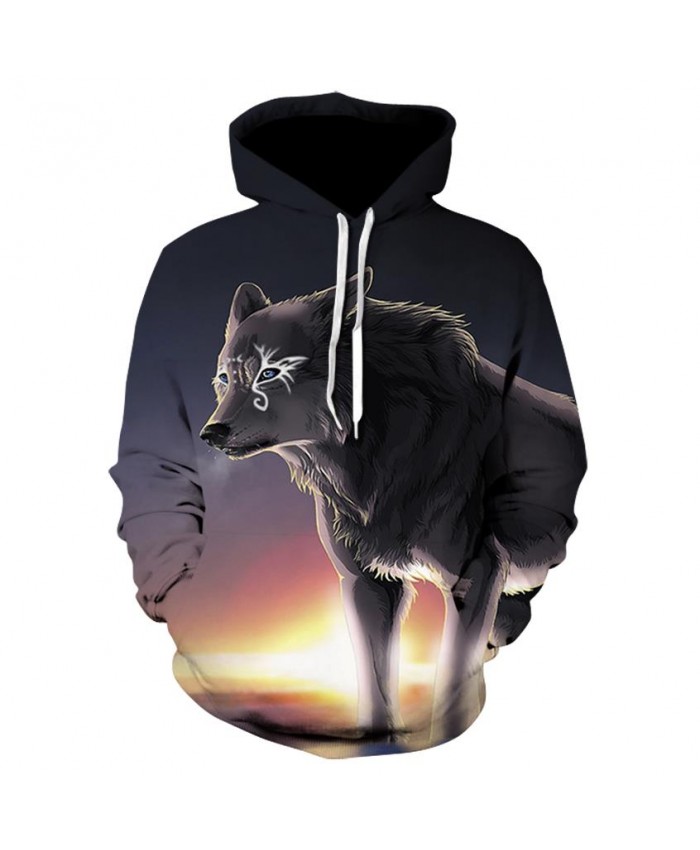 Wolf Hoodies 3d Animal Print Men's Hoody Sweatshirts Unisex Hip Hop ...