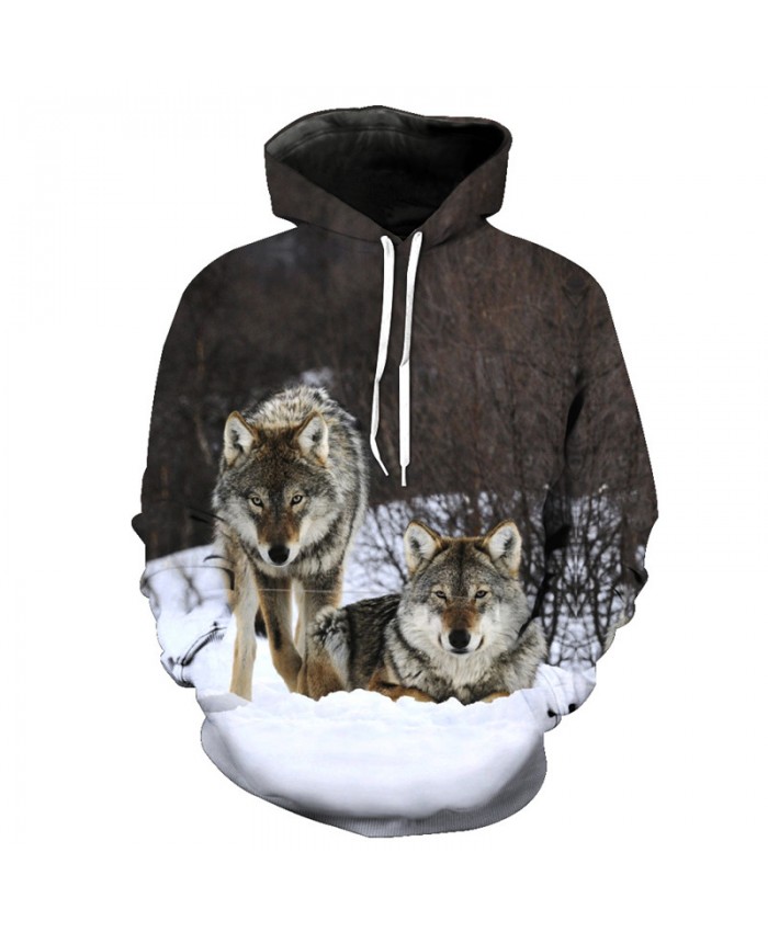 Wolf series of the best partners Casual Hoodie Sweatshirt Neutral Hoodie Tracksuit Pullover Hooded Sweatshirt