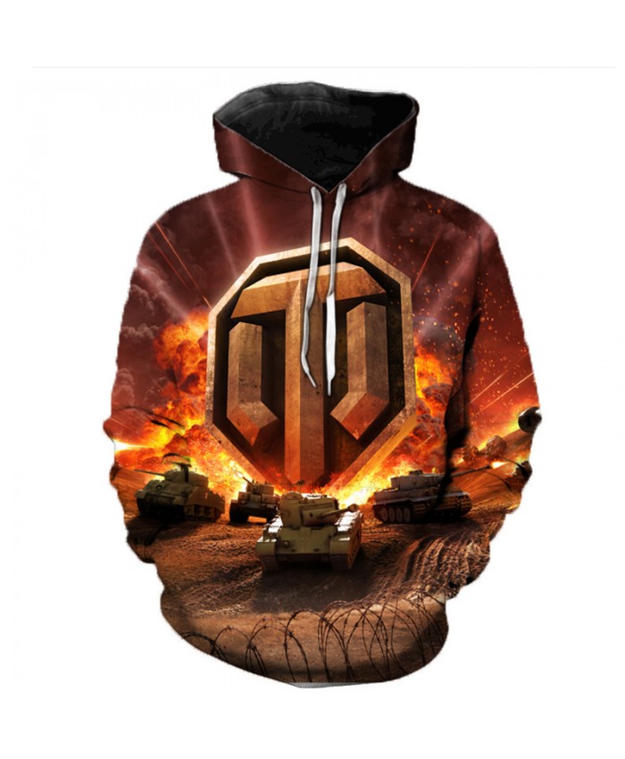 World of Tanks 3D Printed Hooded Sweatshirts Men Popular Games Casual Tops Pullover Women Hip Hop Streetwear Oversized Hoodies B