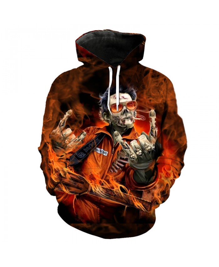 Zombie Dancer Men's Hoodie Skull Style Hip-hop Street Sweatshirt Pullover Tracksuit Pullover Hooded Sweatshirt