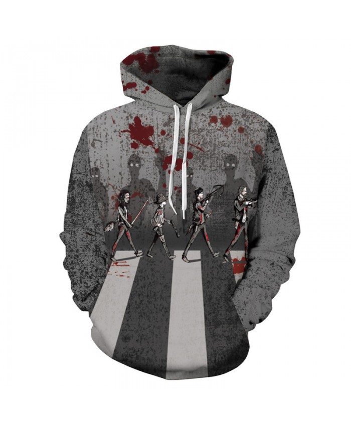 Zombie Legion Halloween Fashion Hooded Pullover Grey Sweatshirt